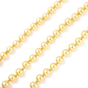 Simulated Golden Pearl and Multi Gemstone Triple Row Necklace 21.50-23.50 Inches in Goldtone