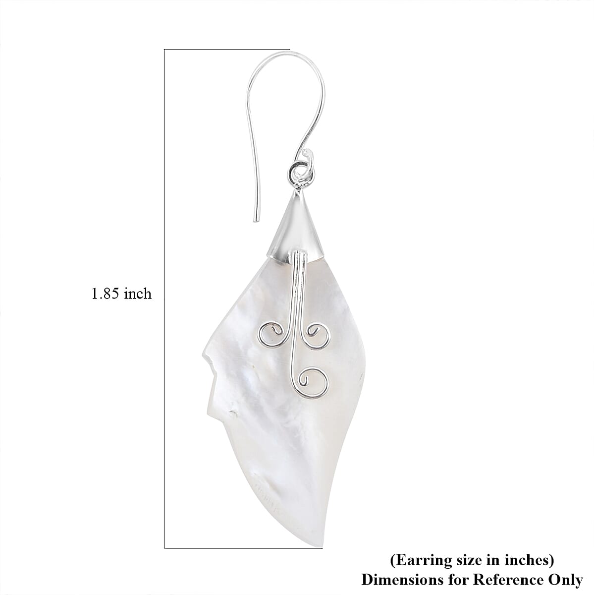 Mother Of Pearl Leaf Earrings in Sterling Silver image number 4