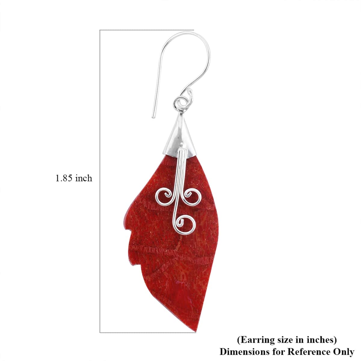 Sponge Coral Leaf Earrings in Sterling Silver image number 4