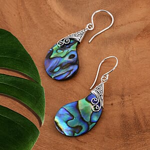 Abalone Shell Earrings in Sterling Silver