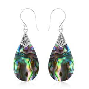 Abalone Shell Teardrop Earrings in Sterling Silver