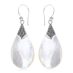 Mother Of Pearl Teardrop Earrings in Sterling Silver