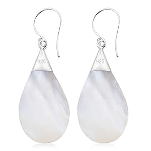 Mother Of Pearl Teardrop Earrings in Sterling Silver