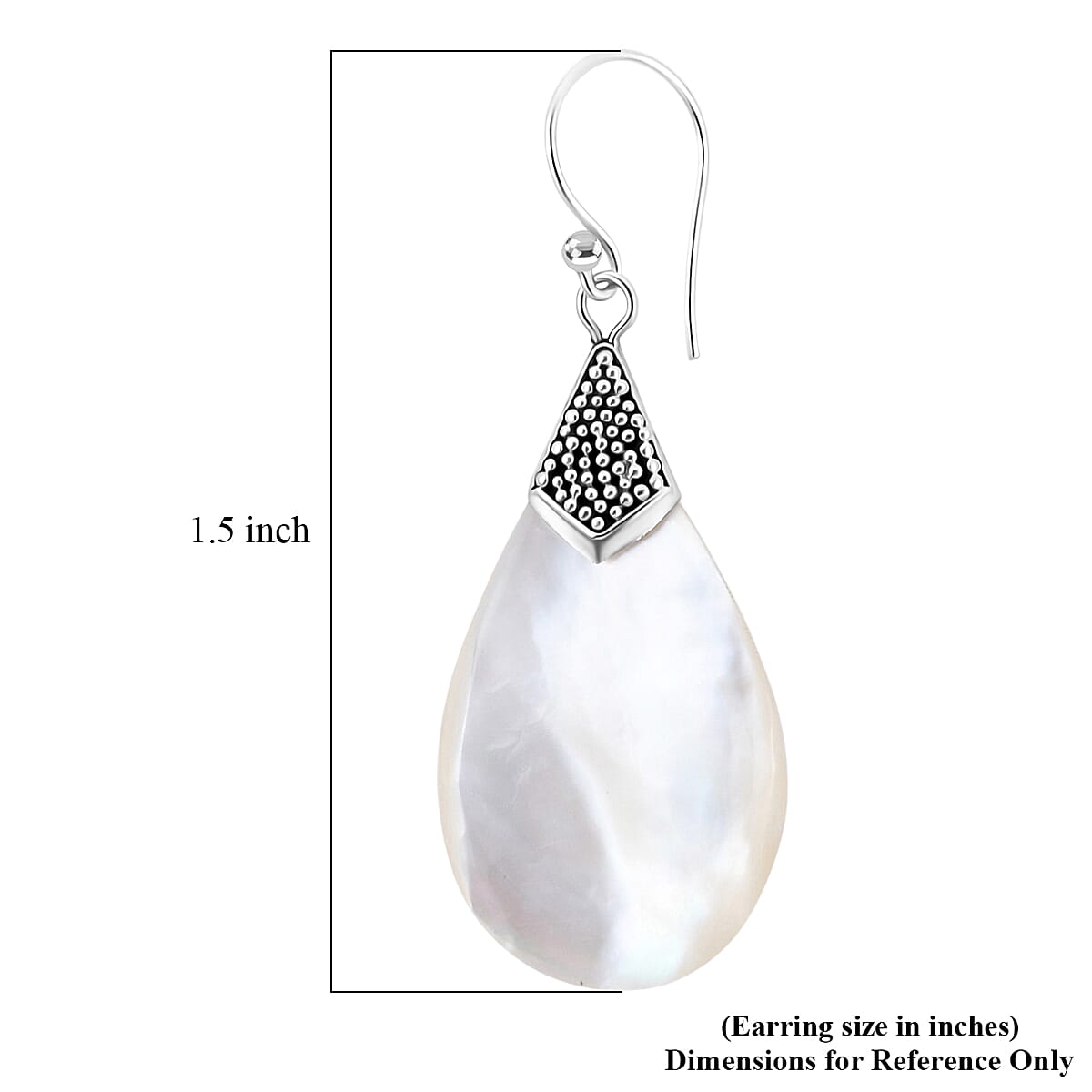 Mother Of Pearl Teardrop Earrings in Sterling Silver image number 4