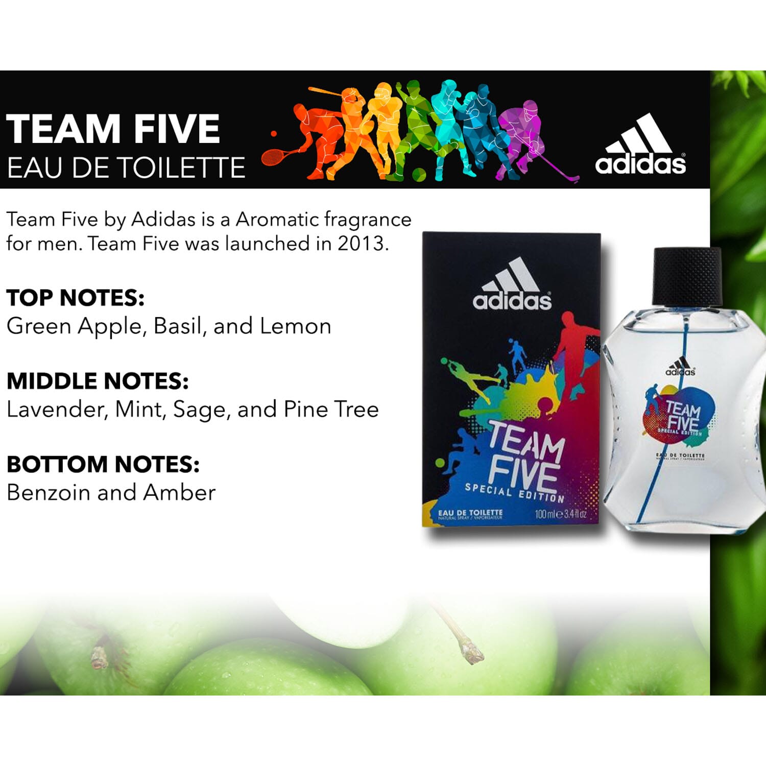 Buy Adidas Team Five Men s Eau De Toilette 3.4oz at ShopLC