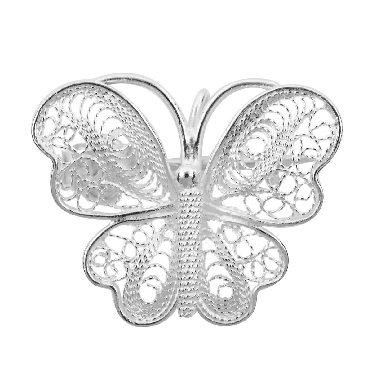 Artistry Tarakashi Collection Sterling Silver Butterfly Brooch 1.85 Grams image number 0