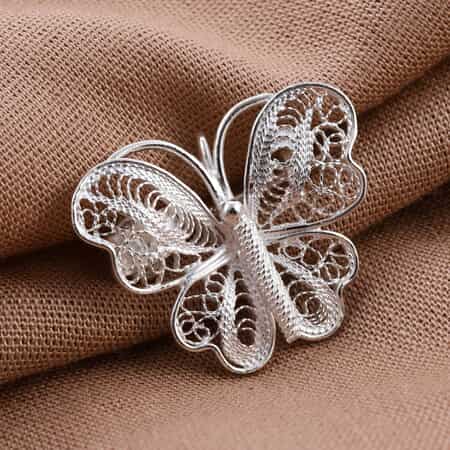 Artistry Tarakashi Collection Sterling Silver Butterfly Brooch 1.85 Grams image number 1