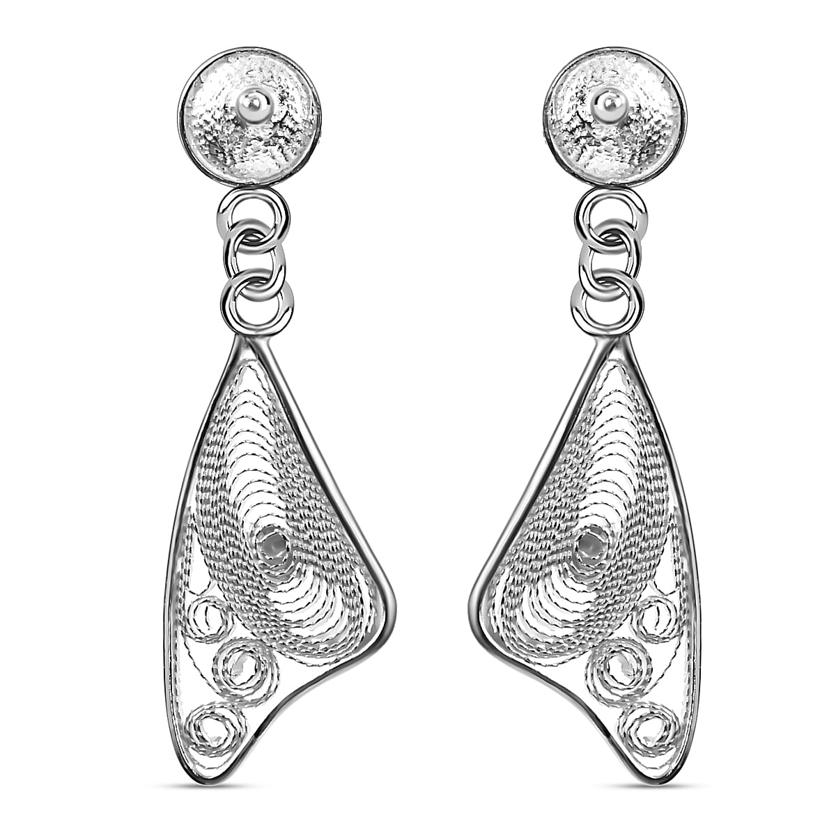 Dangle Earrings in Sterling Silver 2.50 Grams image number 0