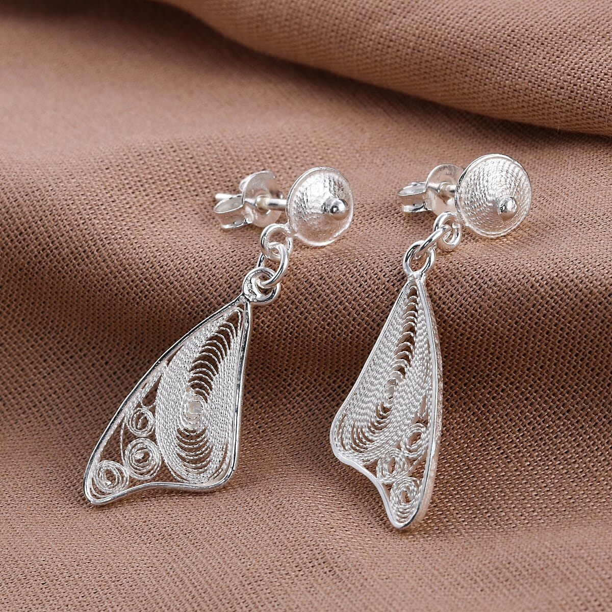 Dangle Earrings in Sterling Silver 2.50 Grams image number 1