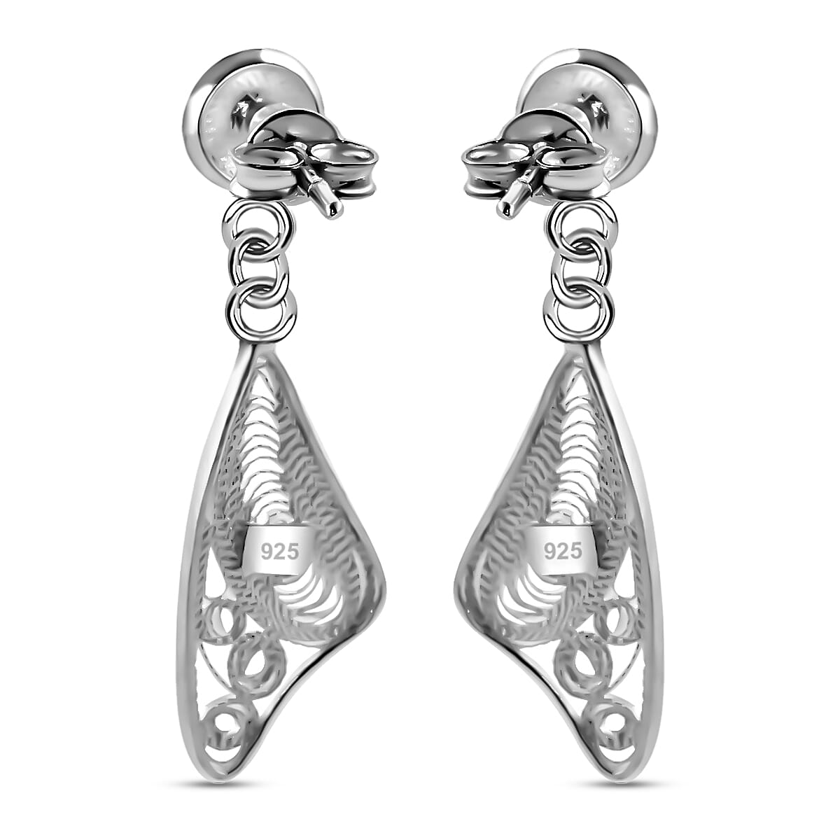 Dangle Earrings in Sterling Silver 2.50 Grams image number 3
