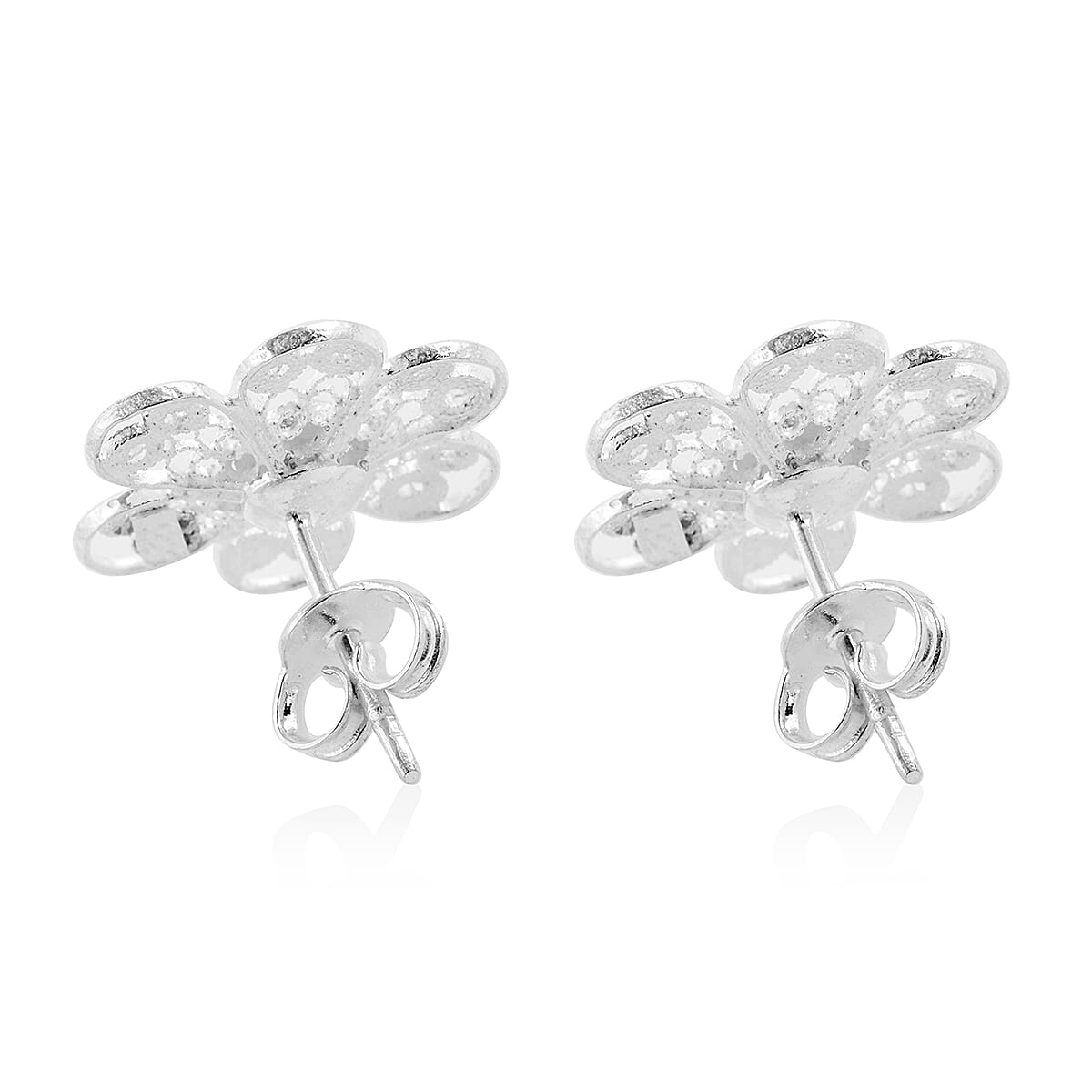 Sterling Silver Flower Earrings 2.50 Grams