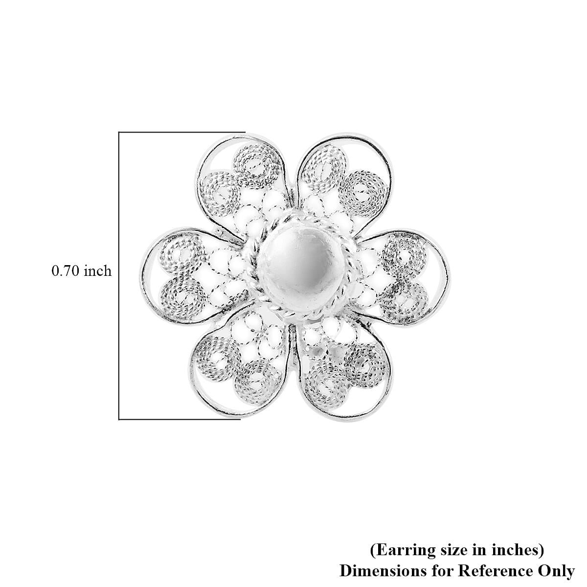 Sterling Silver Flower Earrings 2.50 Grams