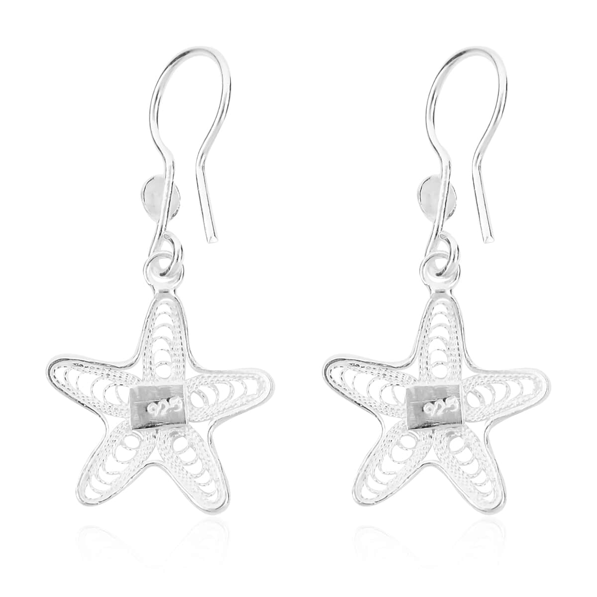 Starfish Earrings in Sterling Silver 2.10 Grams image number 3