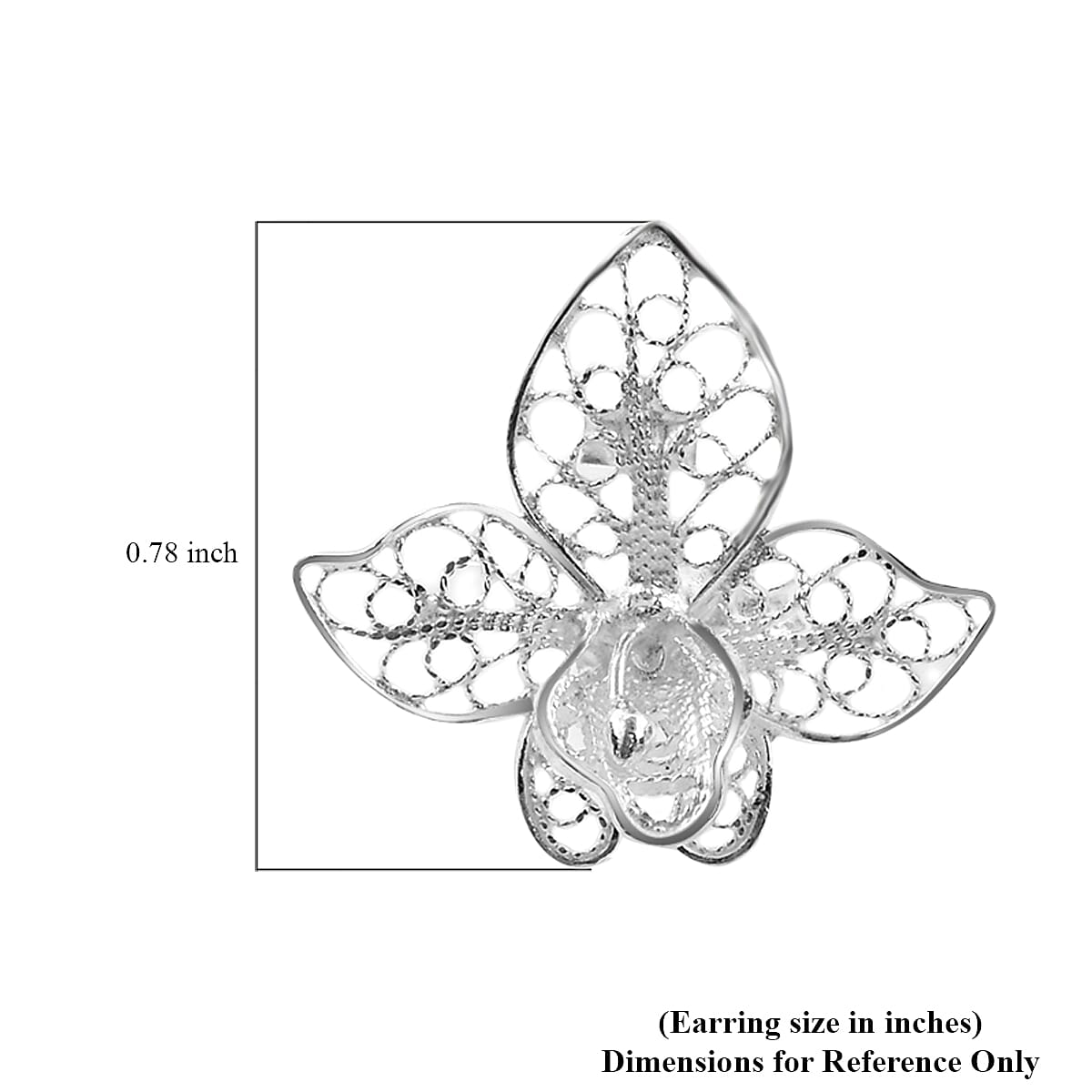 Sterling Silver Lotus Flower Earrings 2.10 Grams
