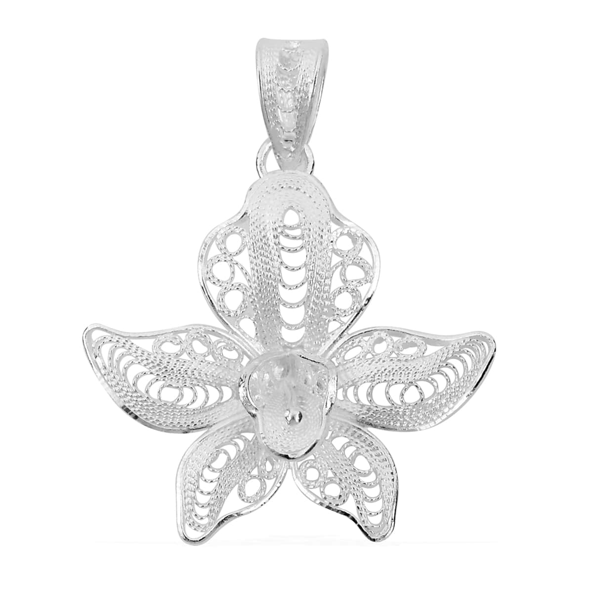 Lotus Flower Pendant in Sterling Silver 2.10 Grams image number 0