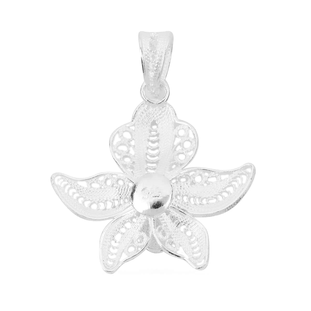 Lotus Flower Pendant in Sterling Silver 2.10 Grams image number 3