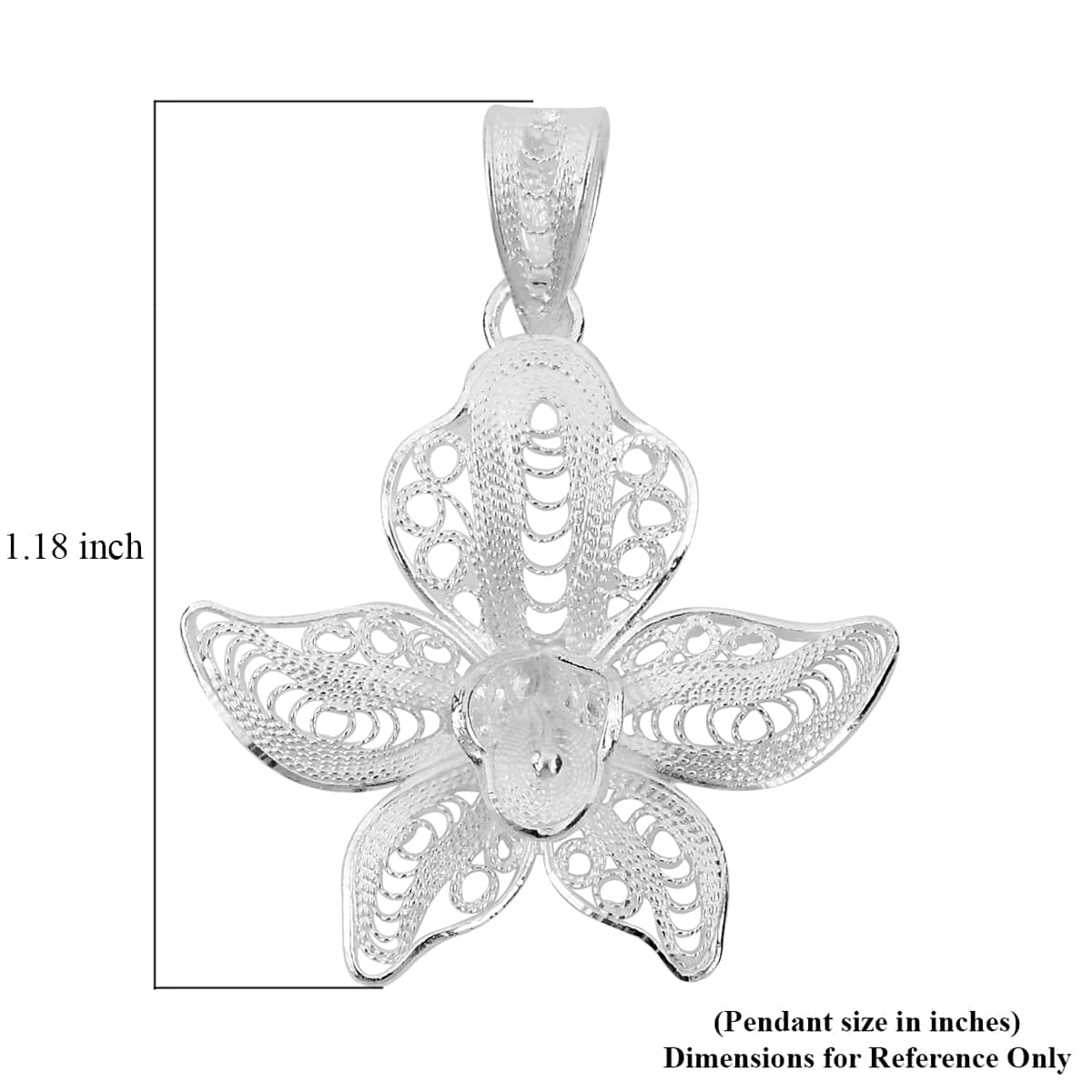 Lotus Flower Pendant in Sterling Silver 2.10 Grams image number 4