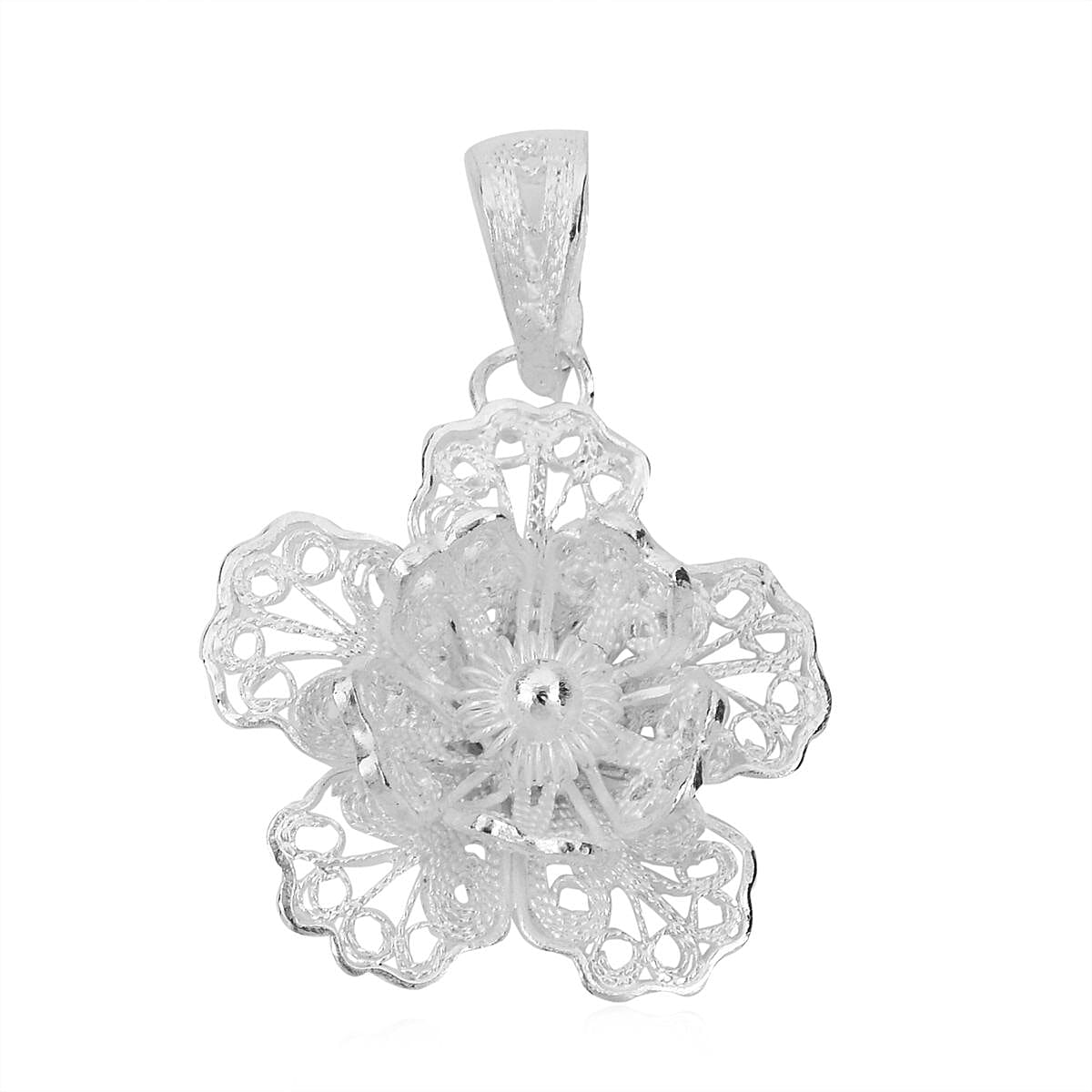 Artistry Tarakashi Collection Sterling Silver Floral Pendant 1.85 Grams image number 0