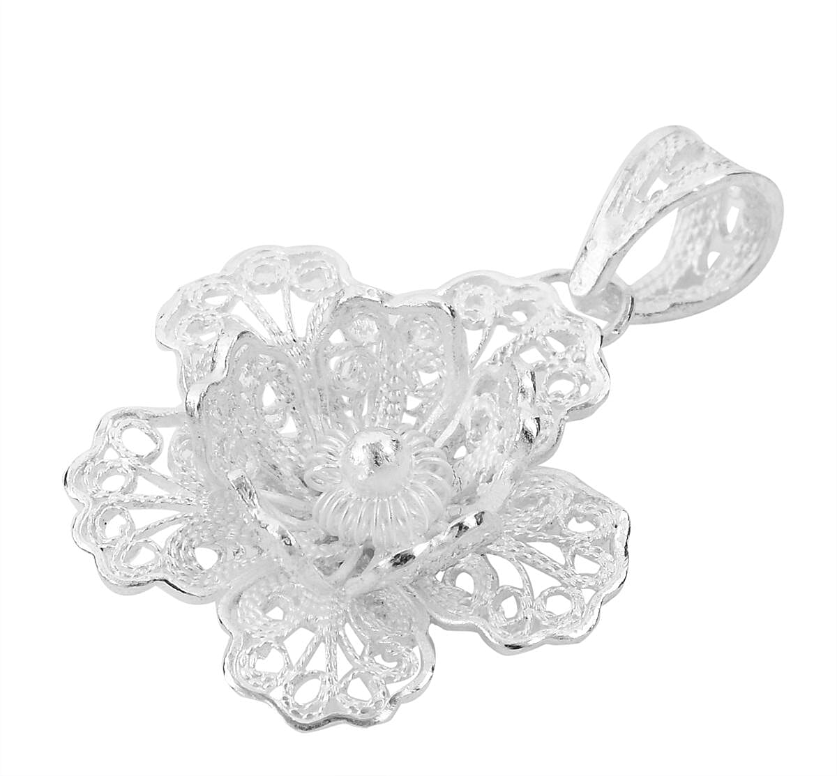 Artistry Tarakashi Collection Sterling Silver Floral Pendant 1.85 Grams image number 2