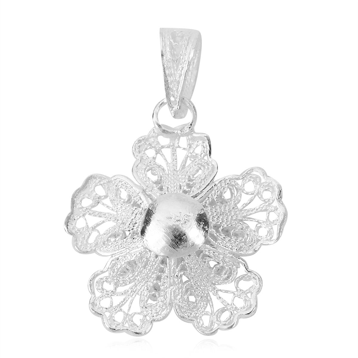 Artistry Tarakashi Collection Sterling Silver Floral Pendant 1.85 Grams image number 3
