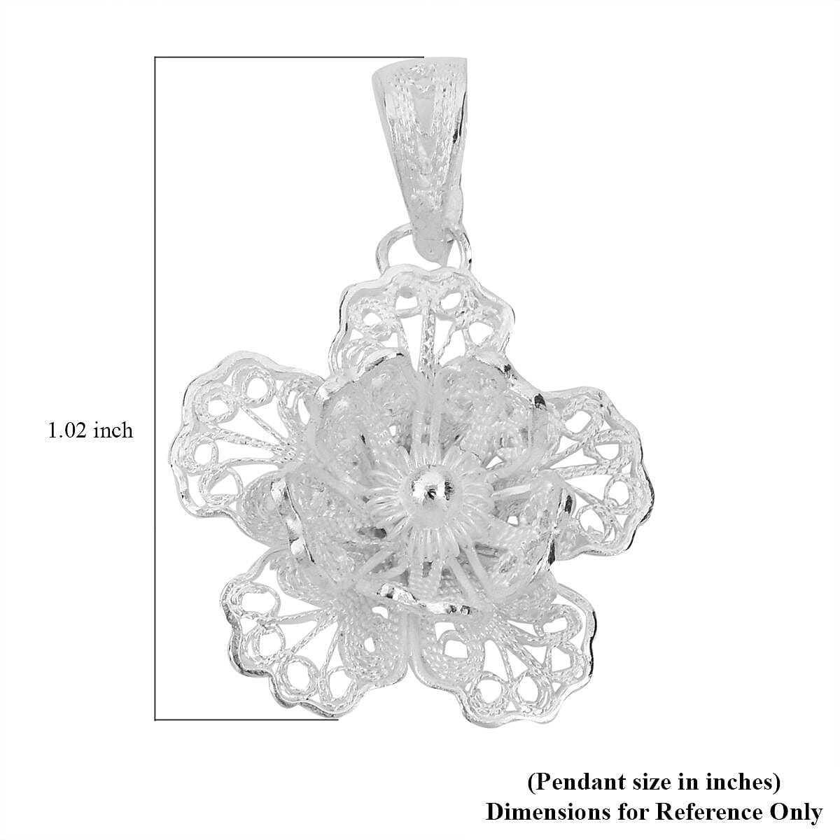 Artistry Tarakashi Collection Sterling Silver Floral Pendant 1.85 Grams image number 4