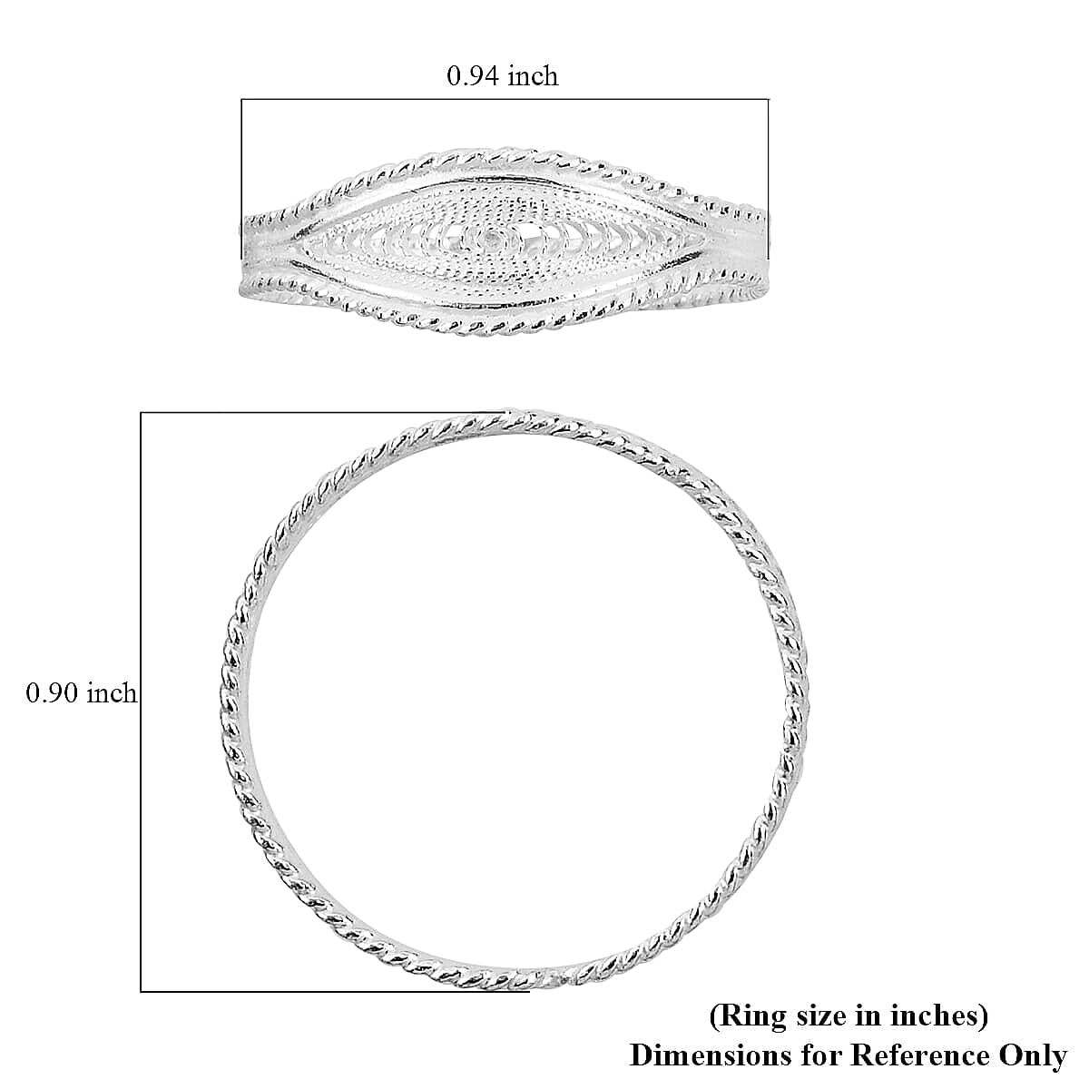 Eye Band Ring in Sterling Silver (Size 10.0) 1.60 Grams
