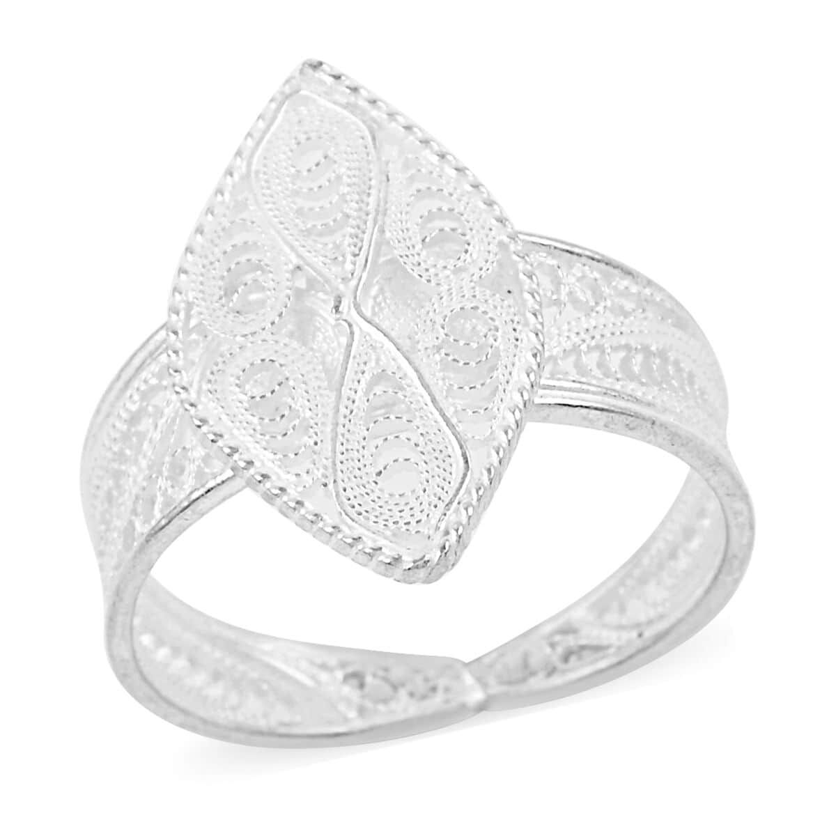 Sterling Silver Filigree Fleur De Lis Ring (2.50 g) image number 0