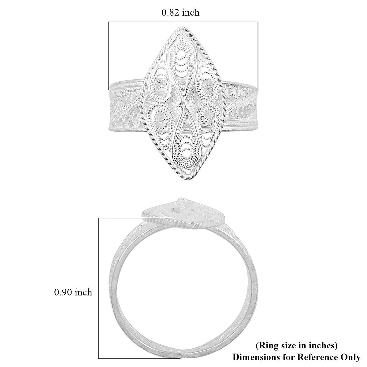 Artistry Tarakashi Collection Sterling Silver Filigree Fleur De Lis Ring (Size 5.0) 2.60 Grams image number 4