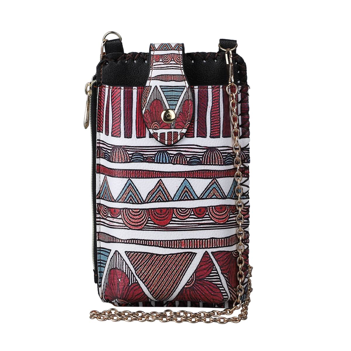 HongKong Closeout Stylish and Classic Southwest Pattern Cell Phone Bag with Chain Shoulder Strap -Multi Color image number 0