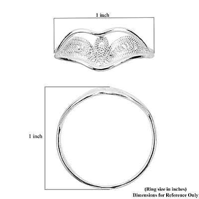 Artistry Tarakashi Collection Sterling Silver Crown Ring (Size 11.0) 1.60 Grams