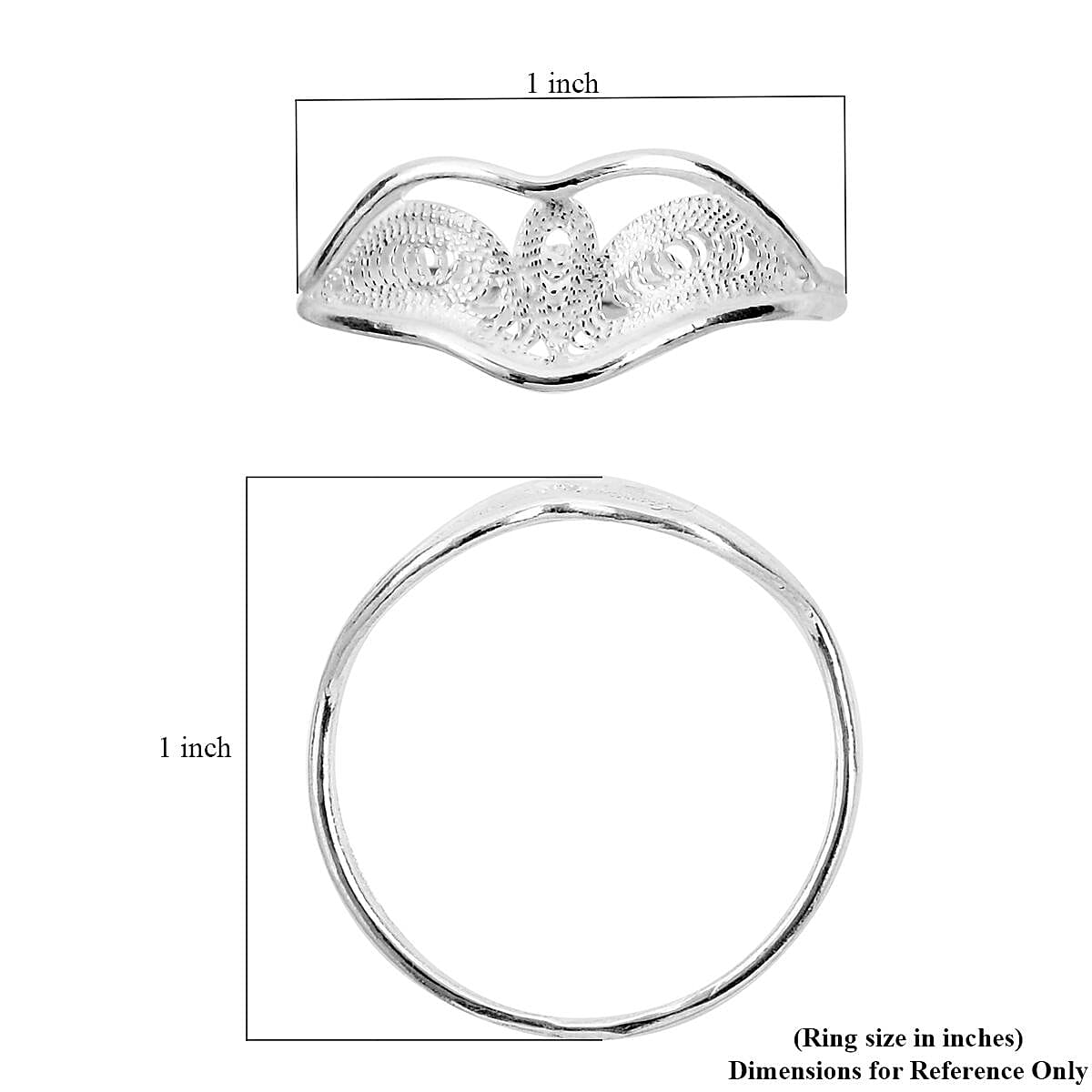 Artistry Tarakashi Collection Sterling Silver Crown Ring (Size 7.0) 1.60 Grams image number 5