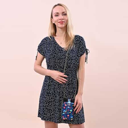 HongKong Closeout Stylish and Classic Sea Life Pattern Cell Phone Bag with Chain Shoulder Strap -Navy image number 1