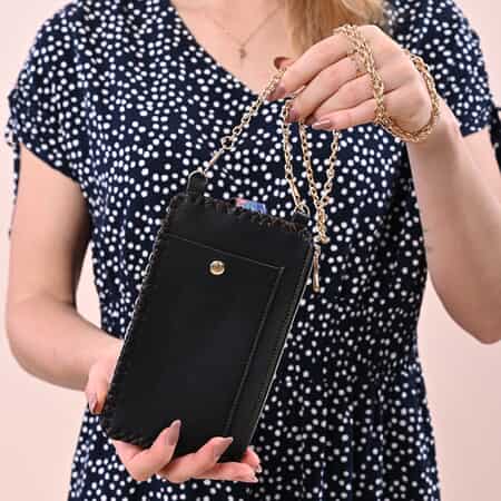 HongKong Closeout Stylish and Classic Sea Life Pattern Cell Phone Bag with Chain Shoulder Strap -Navy image number 2
