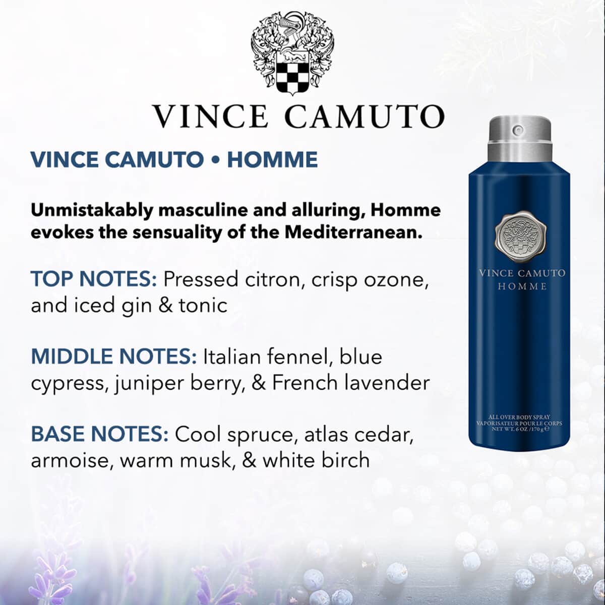 Buy Vince Camuto Homme Body Spray 6oz at ShopLC.