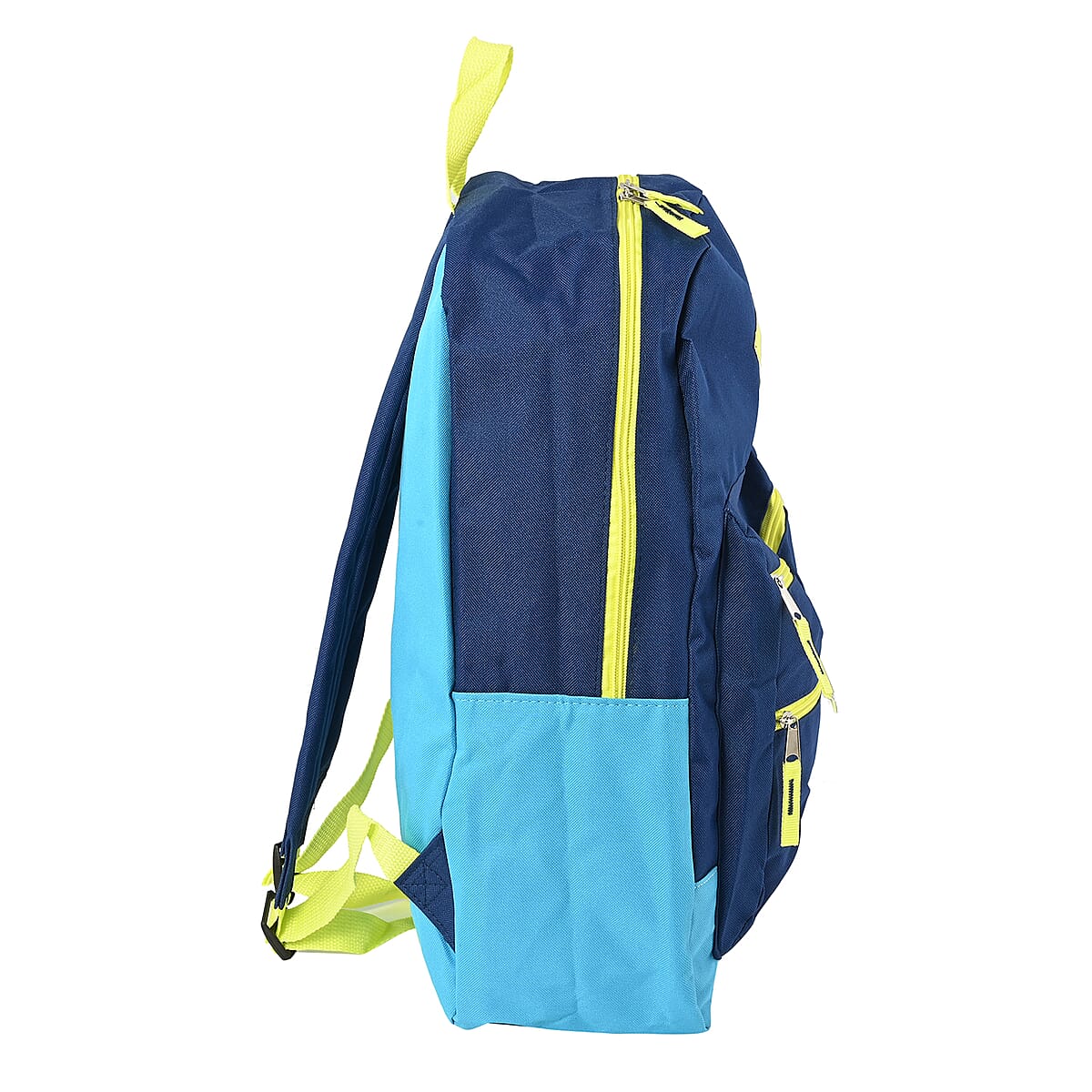 Navy and Sky Blue Double Front Pocket Heavy Duty Backpack image number 2