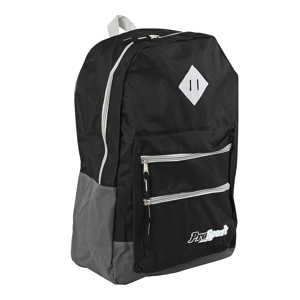 Black and Gray Double Front Pocket Heavy Duty Backpack image number 1