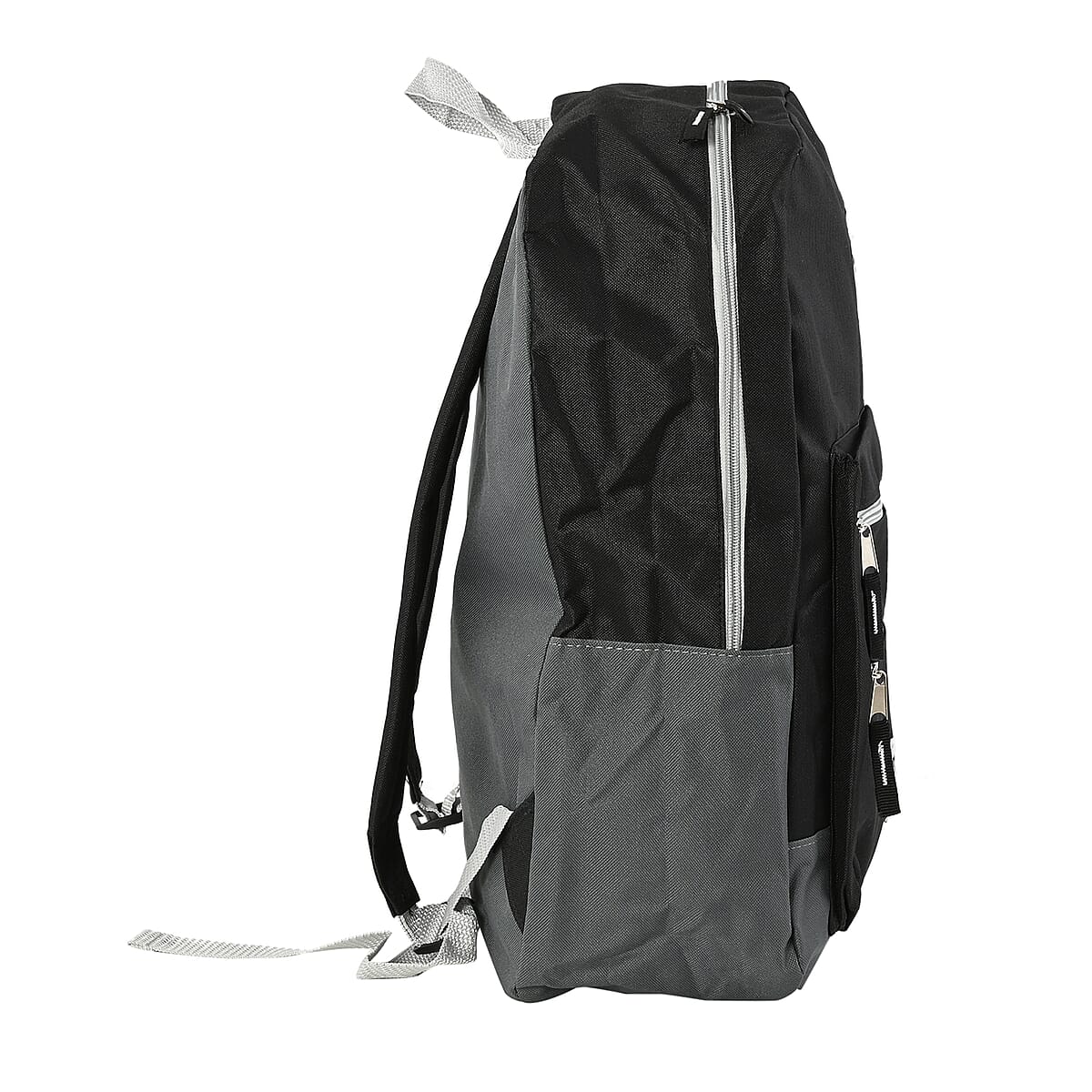 Black and Gray Double Front Pocket Heavy Duty Backpack image number 2