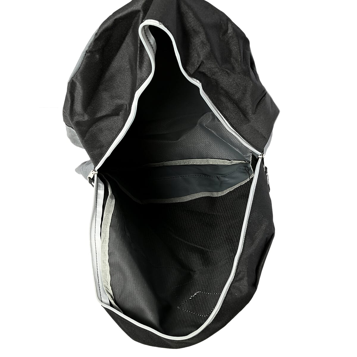 Black and Gray Double Front Pocket Heavy Duty Backpack image number 4