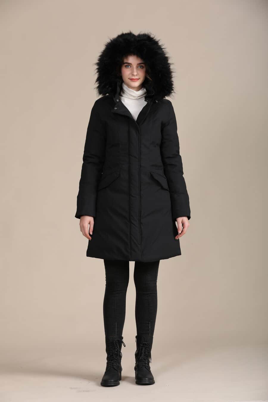 Long down hot sale alternative coat