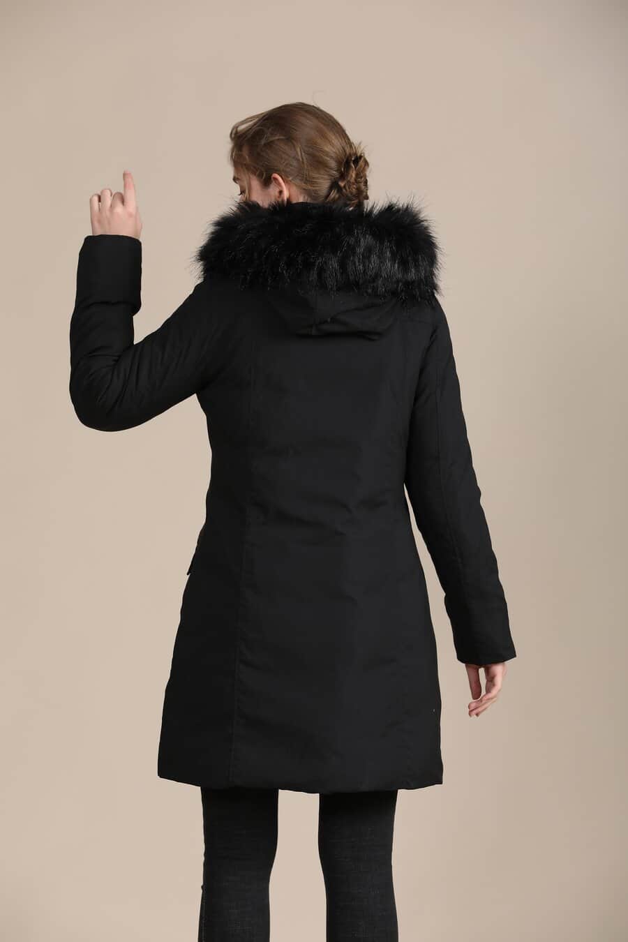 Long down store alternative coat