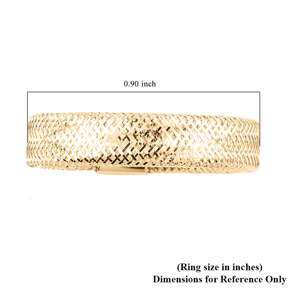Maestro Gold Collection Italian 10K Yellow Gold Mesh Omega Stretch Ring image number 3