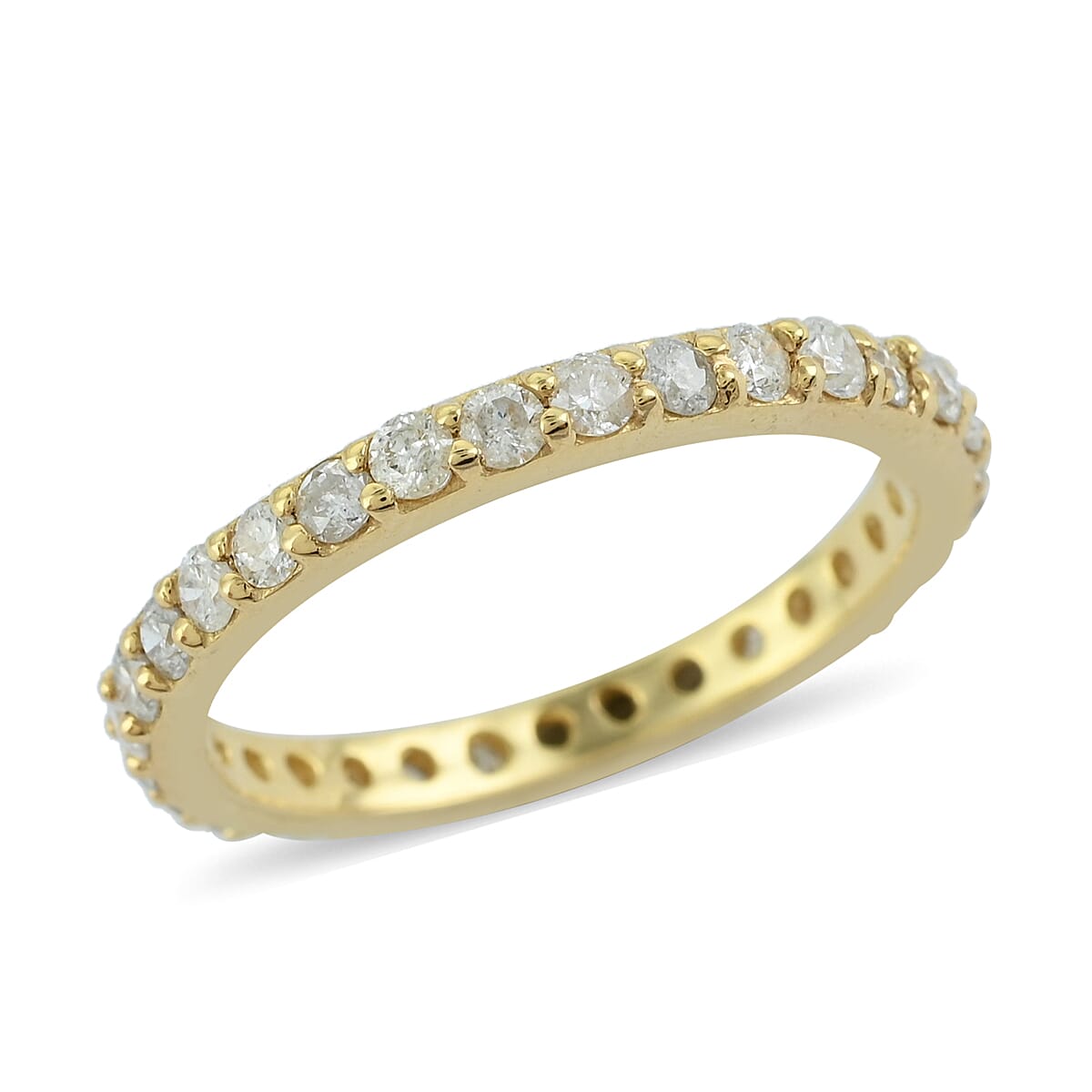 14K Yellow Gold Diamond H SI Eternity Band Ring 1.00 ctw image number 0