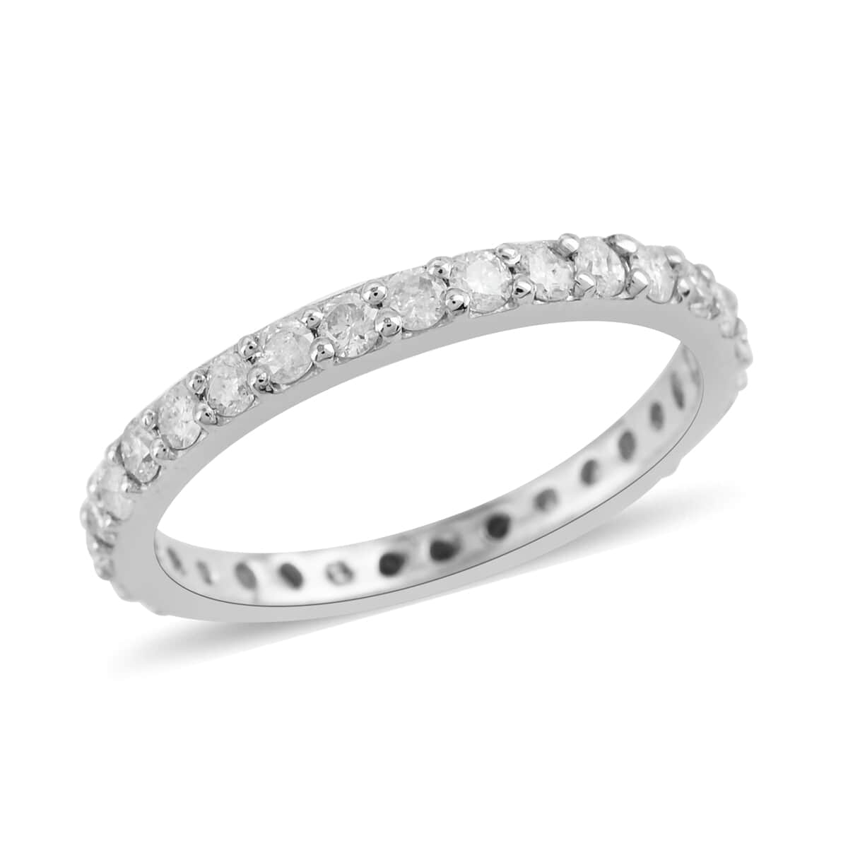 14K White Gold H SI Diamond Eternity Band Ring (Size 8.0) 1.00 ctw image number 0