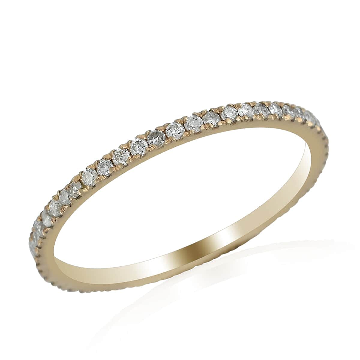14K Yellow Gold H SI Diamond Eternity Band Ring (Size 7.0) 0.40 ctw image number 0