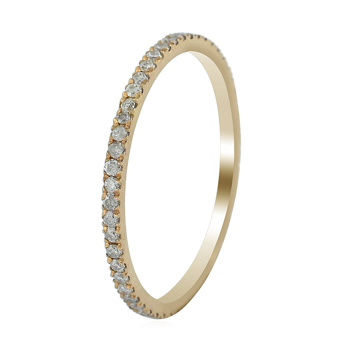 14K Yellow Gold H SI Diamond Eternity Band Ring (Size 7.0) 0.40 ctw image number 2