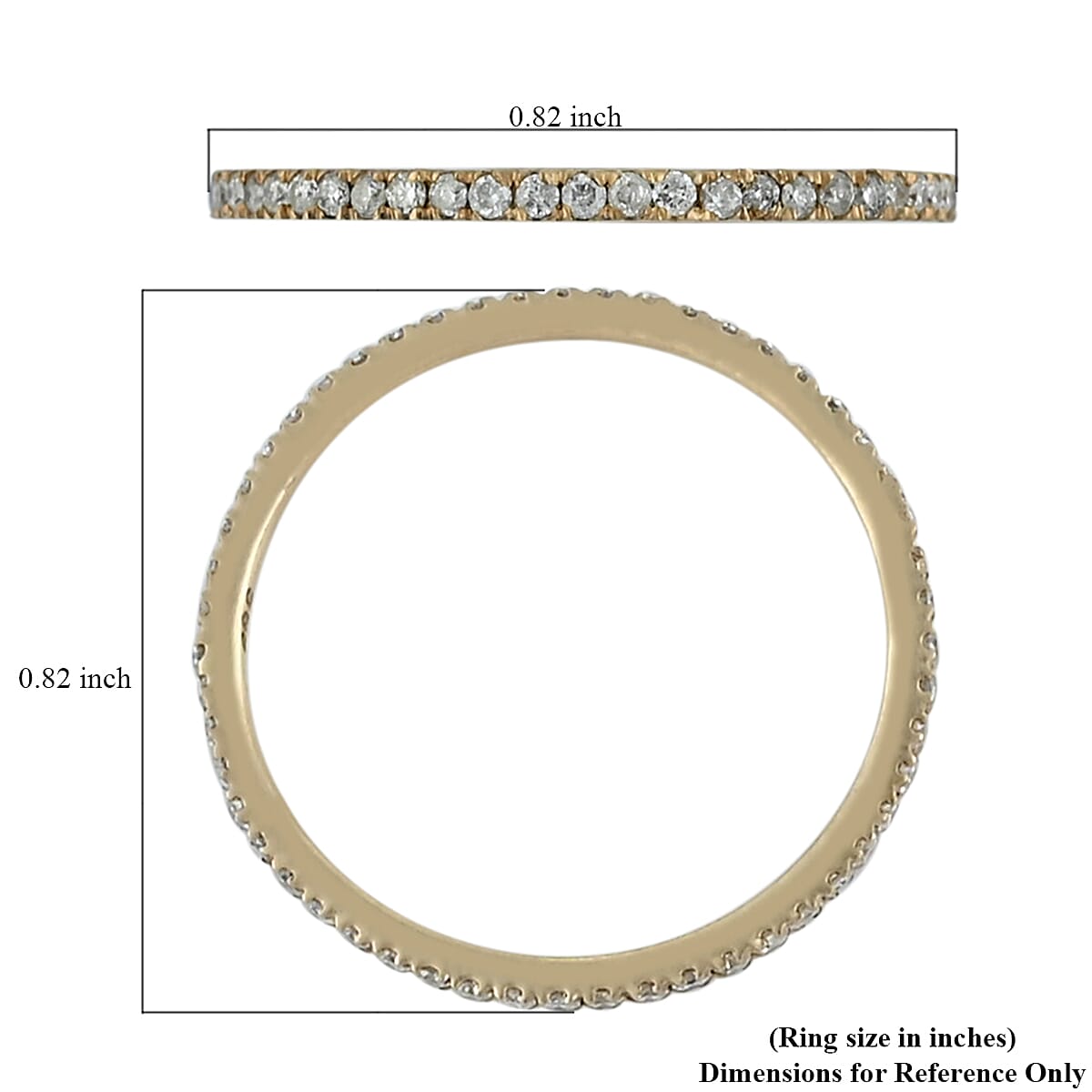 14K Yellow Gold H SI Diamond Eternity Band Ring (Size 7.0) 0.40 ctw image number 3