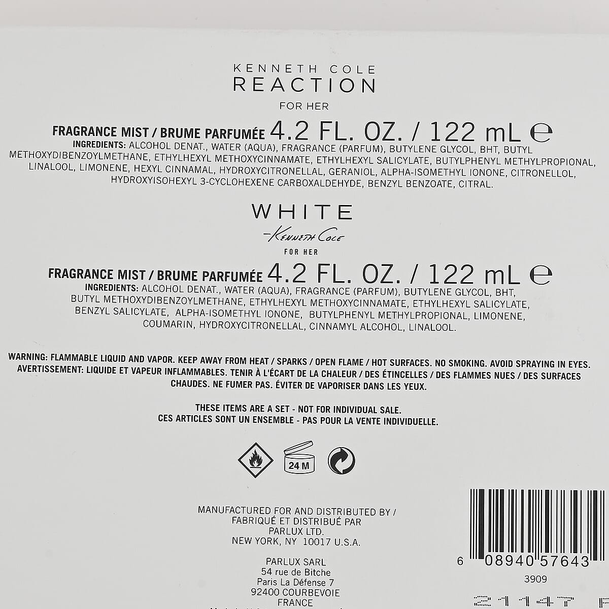 KENNETH COLE Woman's 2pc Body Spray Gift Set (KC Reaction W B/Spray 4.2, KC White W B/Spray 4.2) image number 5