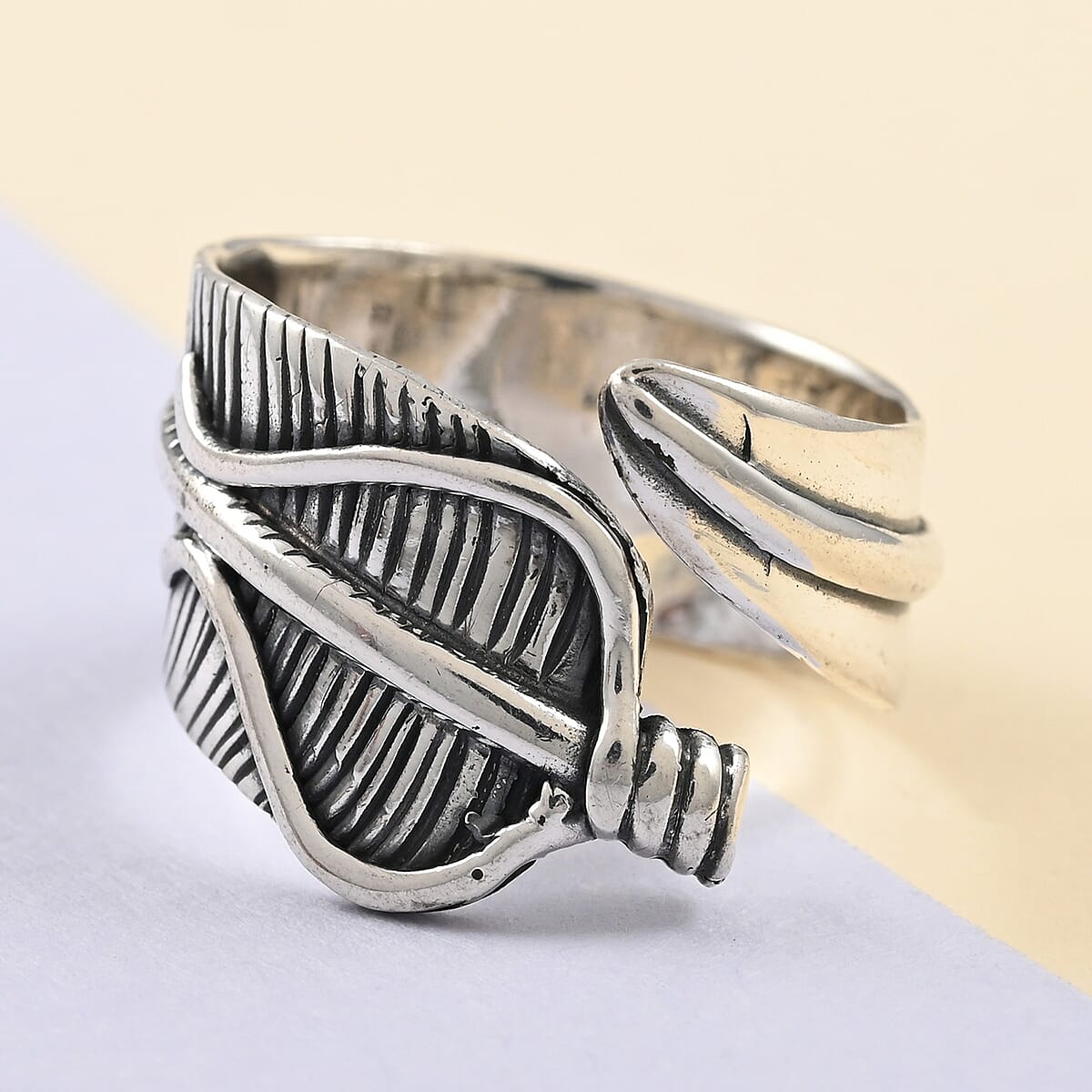 Sterling Silver Bypass Ring, Silver Wt. 5.4 g image number 1