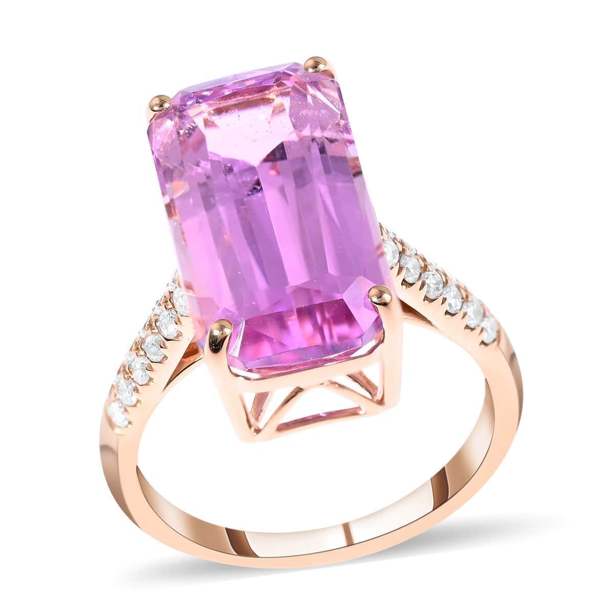 Iliana 18K Rose Gold AAA Patroke Kunzite, Diamond (G-H, SI) Ring (Size 7.0) 12.00 ctw image number 0