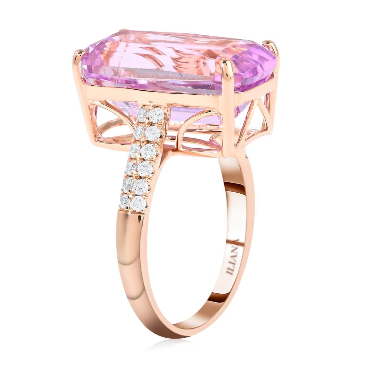 Iliana 18K Rose Gold AAA Patroke Kunzite, Diamond (G-H, SI) Ring (Size 7.0) 12.00 ctw image number 3